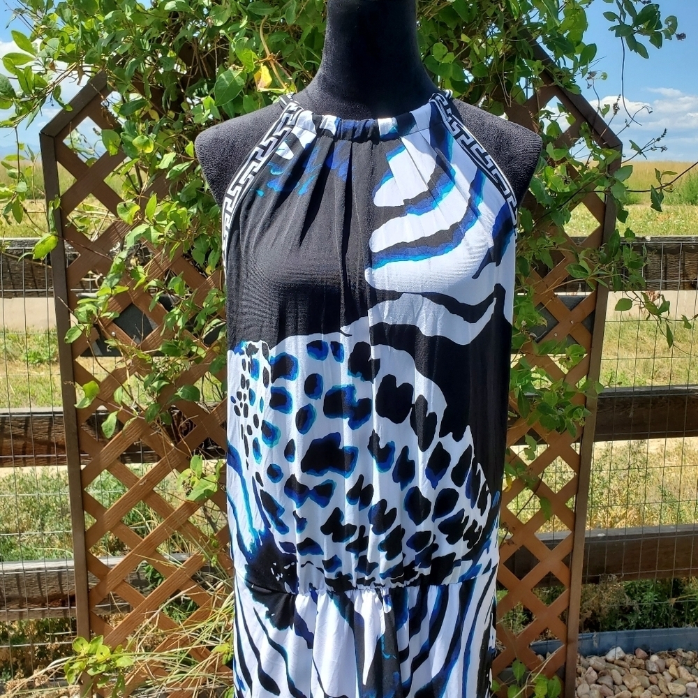 White House Black Market Graphic Animal Print Mini Dress Tunic Top Size XL NWOT - Picture 8 of 16